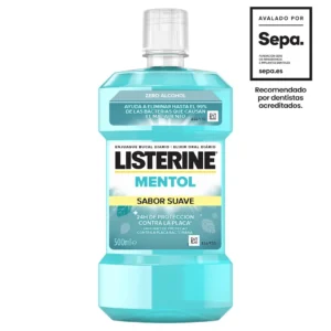 Listerine Enjuague Bucal  Mentol Suave Sin Alcohol 500 ml