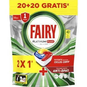 Fairy Lavavajillas máquina platinum Plus 20+20 lavados