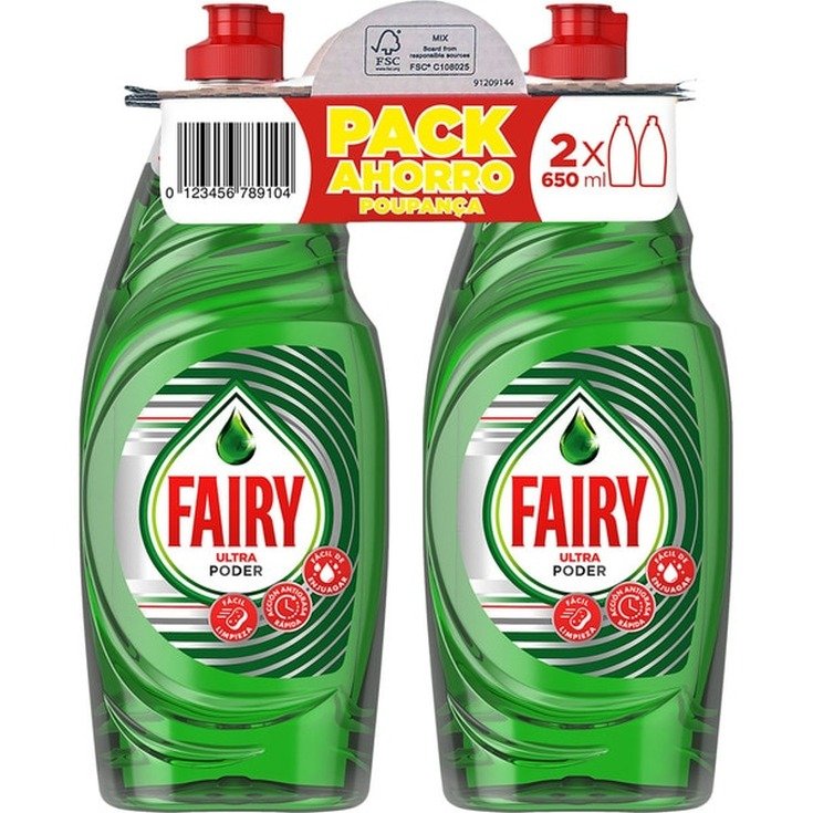 Fairy Ultra Poder Lavavajillas Duplo Pack Ahorro